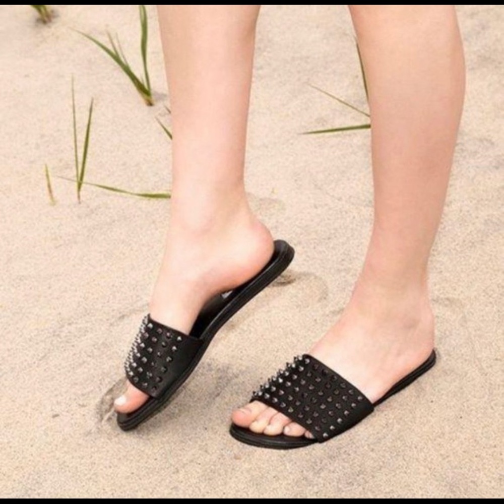 black spiked sandal